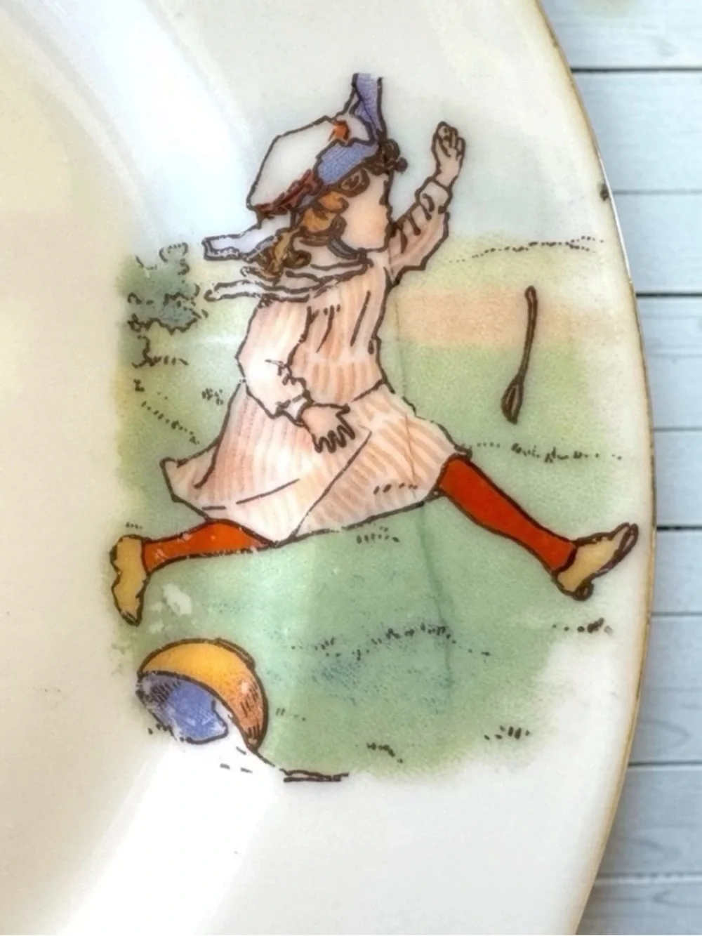 VINTAGE Little Miss Muffet Nursery Rhyme Plate - Classic Children’s Illustration